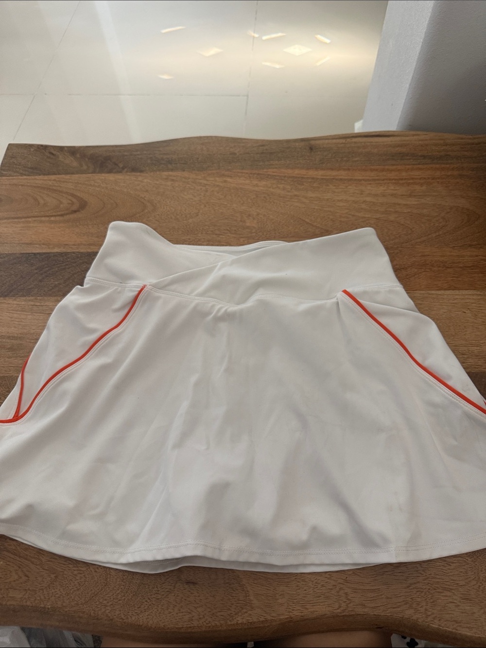 Sincerely Jules White Skirt with Orange Trim